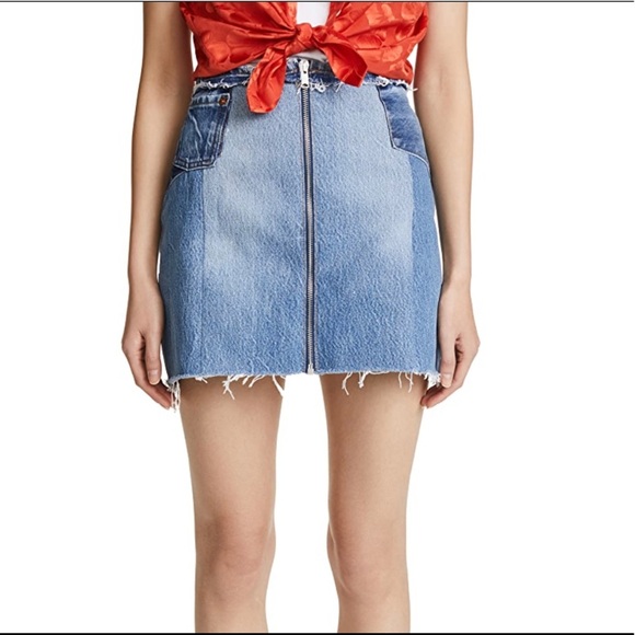Re/Done Denim Skirt NWOT Size 26 - Picture 5 of 16